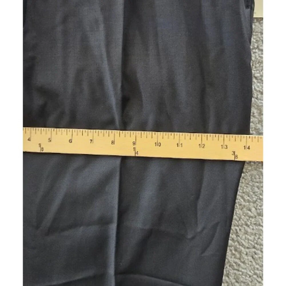 Calvin Klein Slim-Fit Wool-Laine Dress Pants Men's 40W x 32L Black Finished Hem